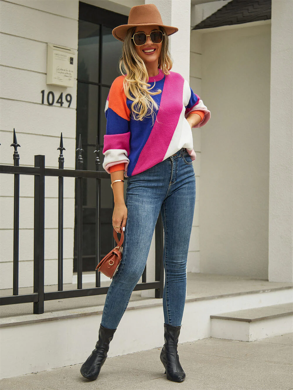 Whitfield Striped Knit Sweater - Pink - Image 6
