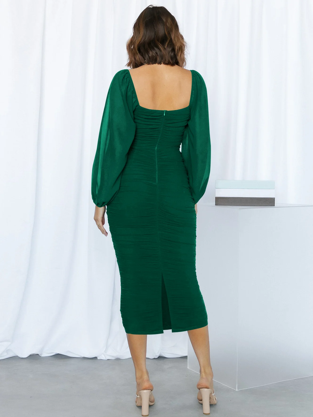 Windham Bridal Midi Dress - Emerald - Image 4