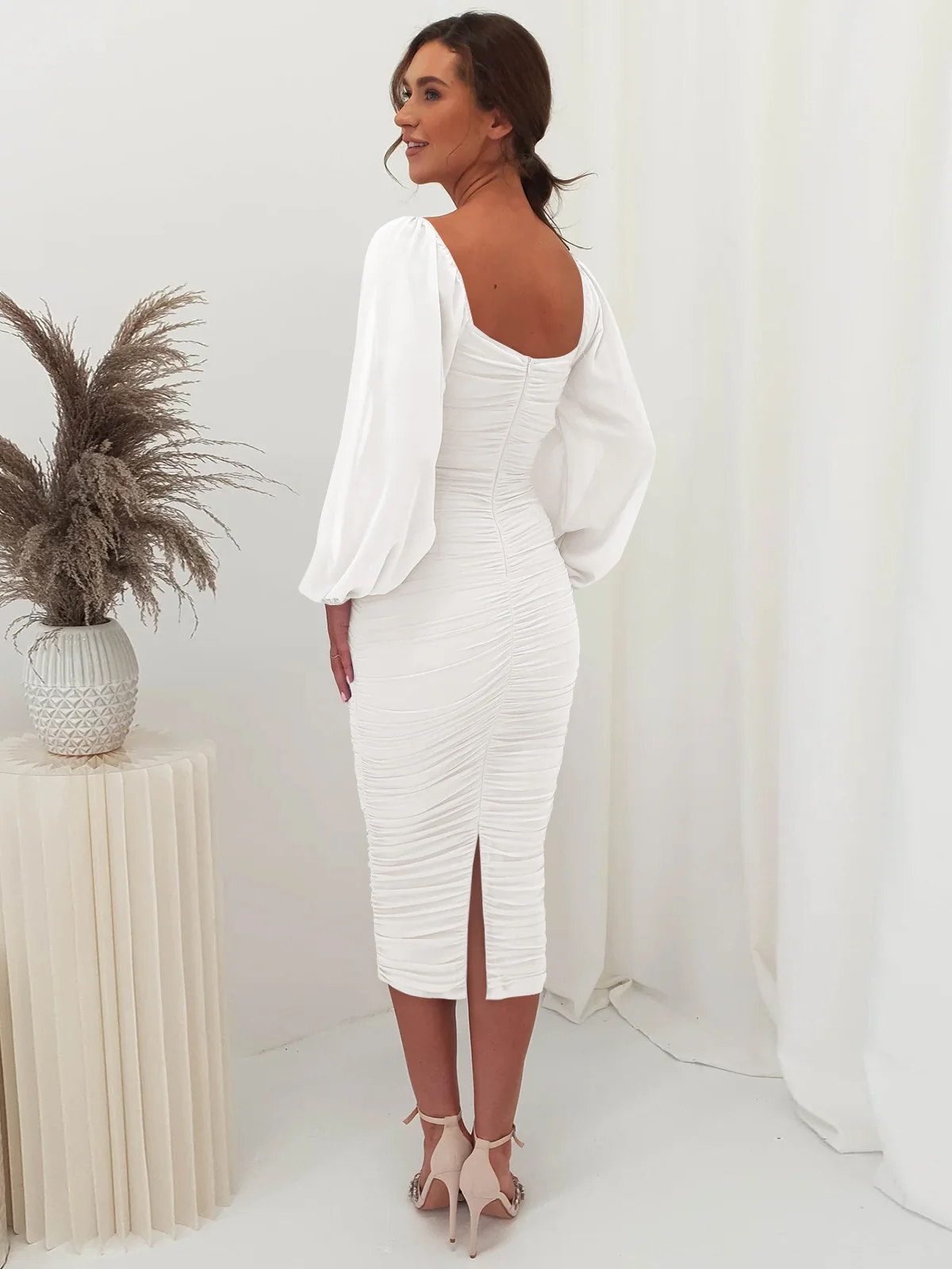 Windham Bridal Midi Dress - Ivory - Image 5