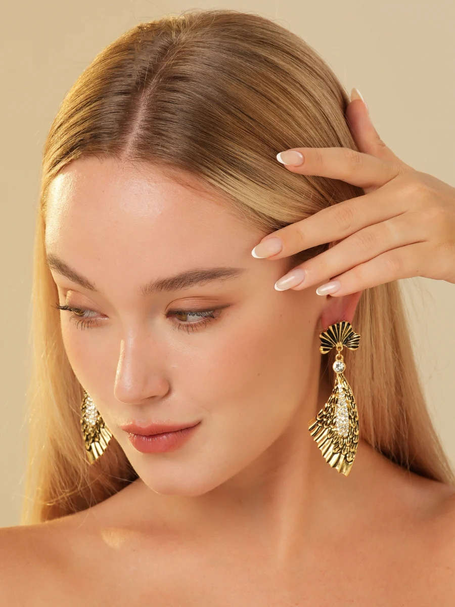 Wings of Angel Bronze Plated Enamel Earrings - Image 3