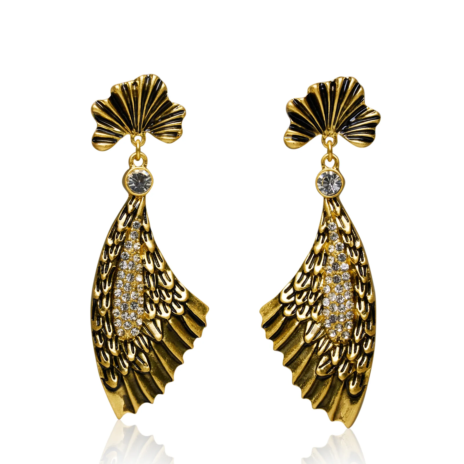 Wings of Angel Bronze Plated Enamel Earrings - Image 6