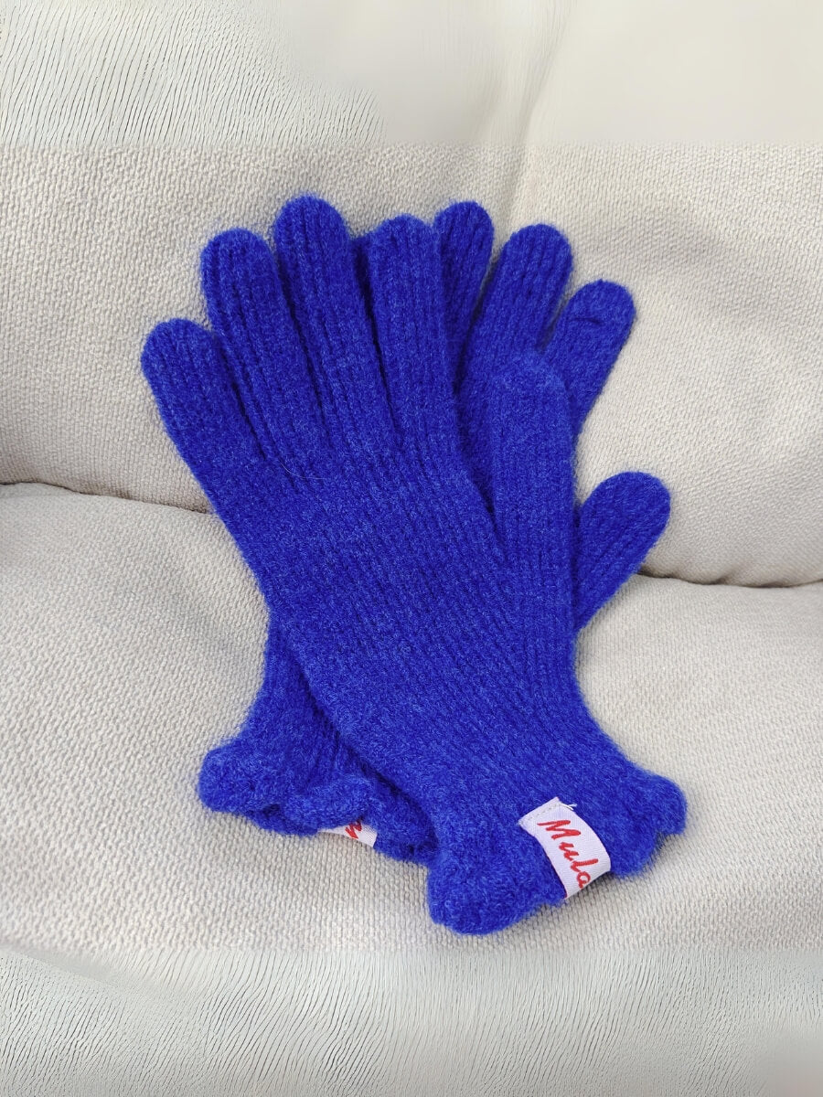 Wool Blend Curve Seam Knit Mittens - Image 5