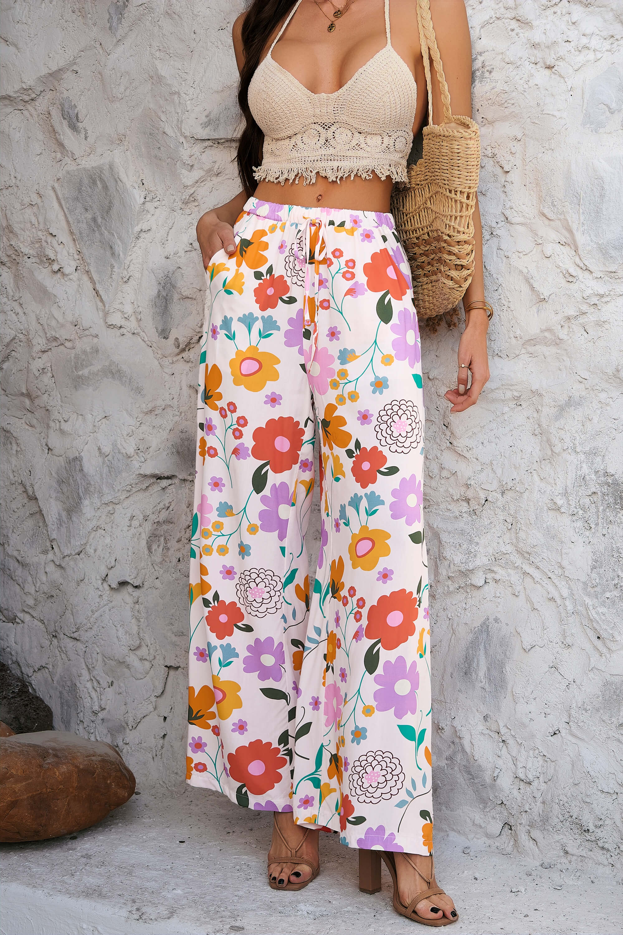 Yacht Party Wide Leg Pants - cream - Image 3