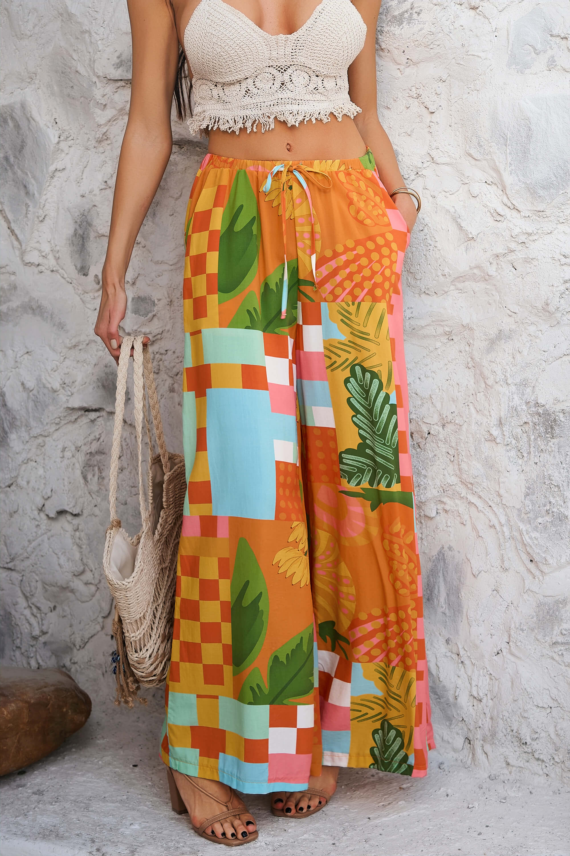 Yacht Party Wide Leg Pants - orange - Image 5
