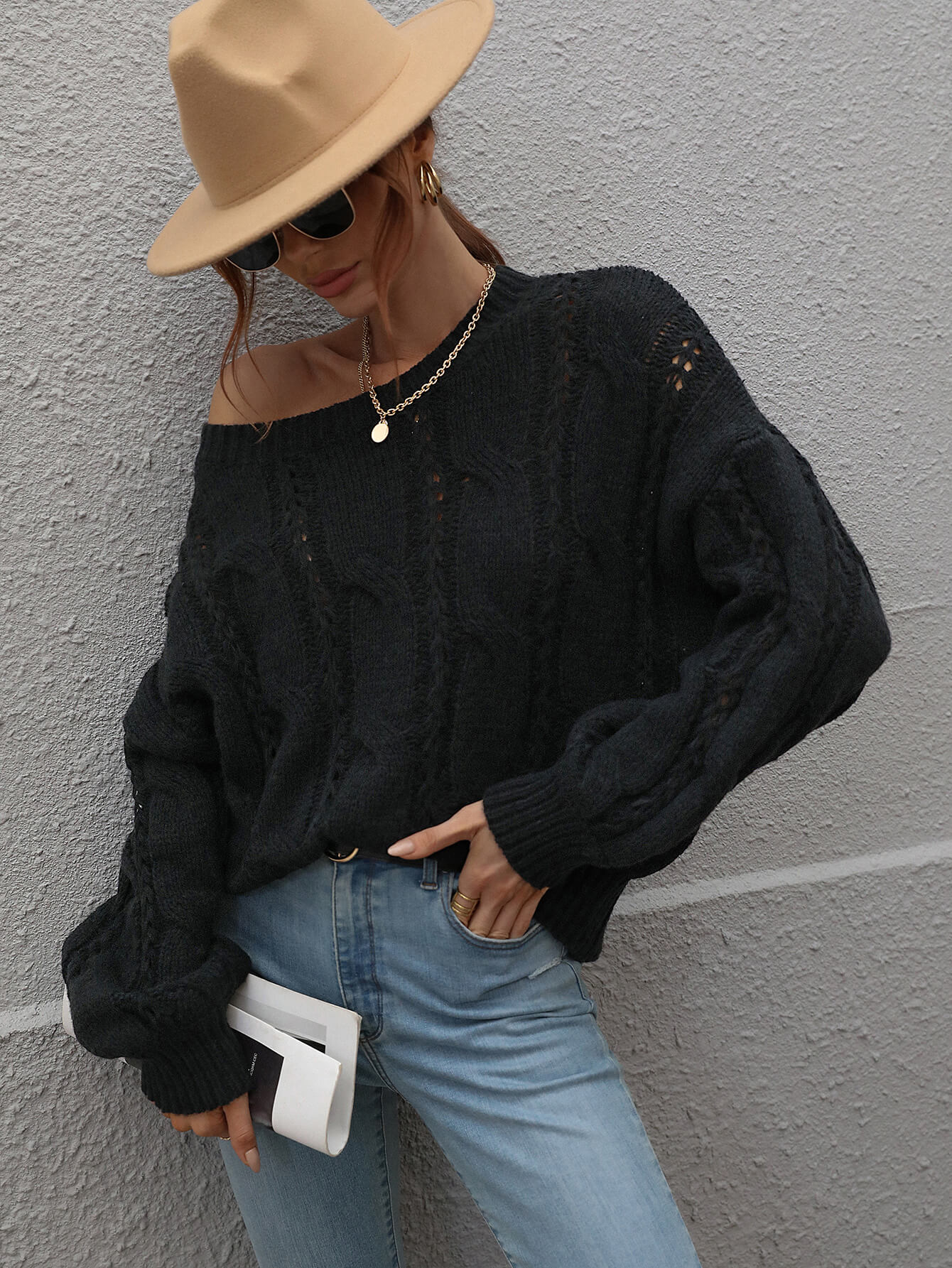 ZINNY KNIT SWEATER - BLACK - Image 2