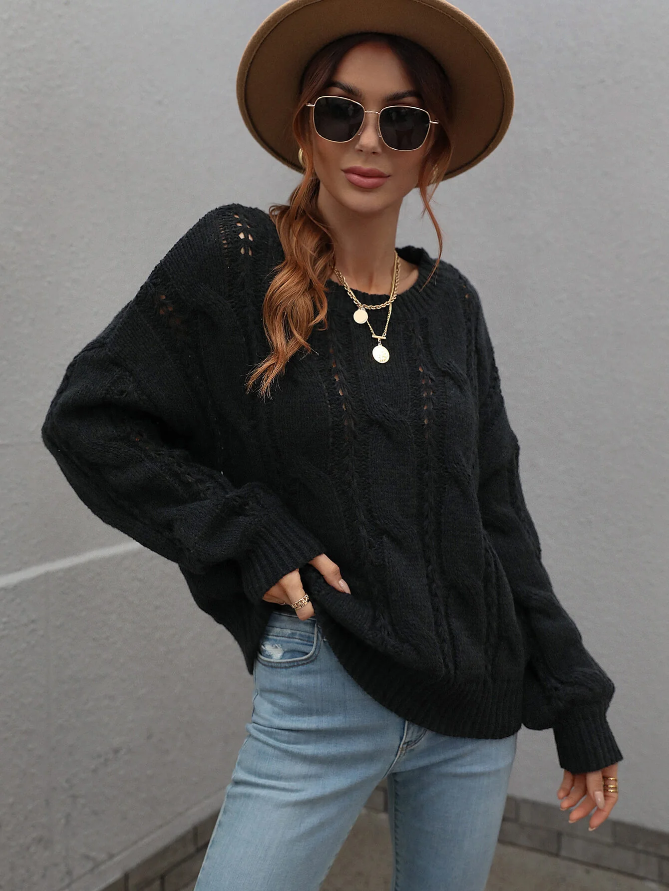 ZINNY KNIT SWEATER - BLACK - Image 3