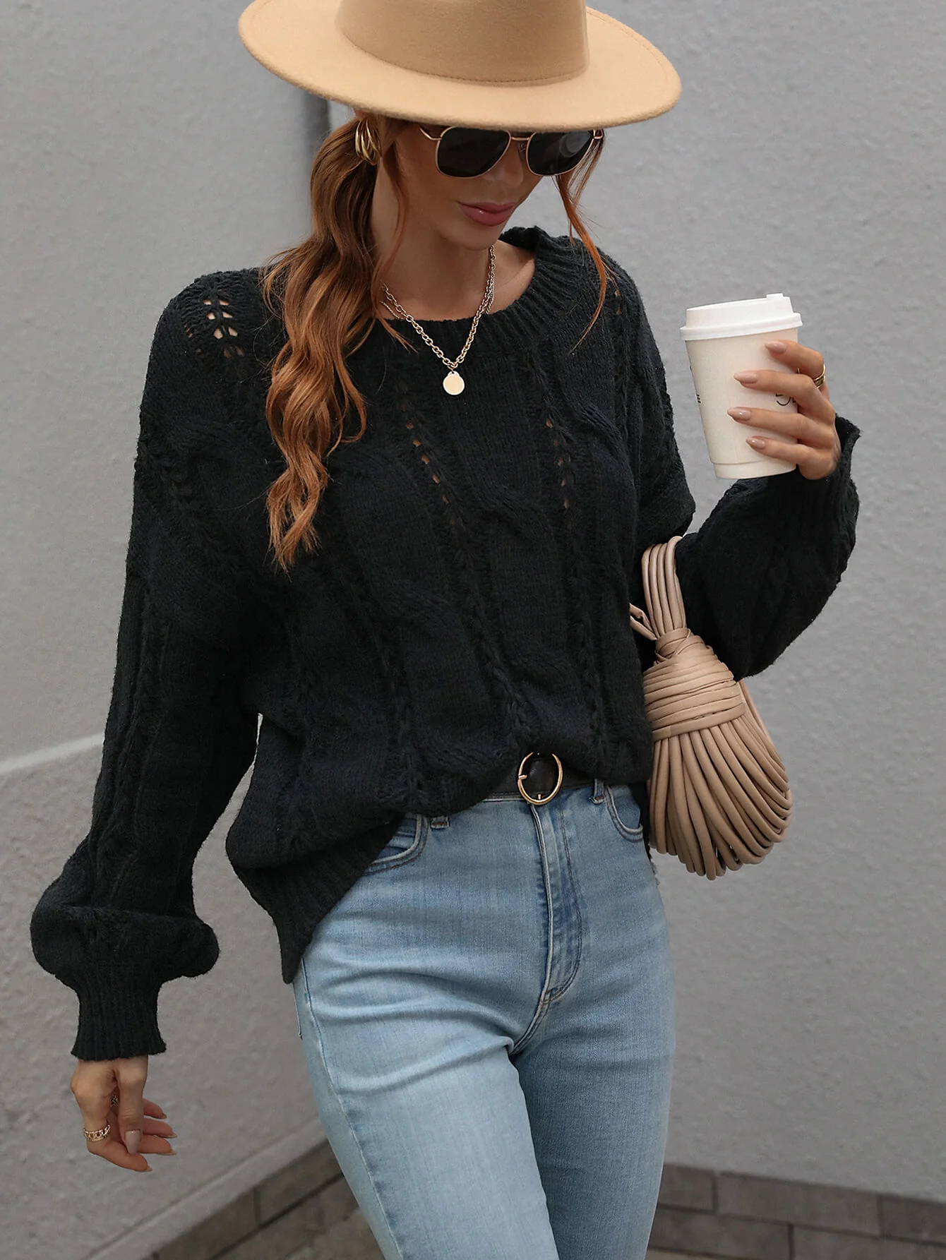 ZINNY KNIT SWEATER - BLACK - Image 4