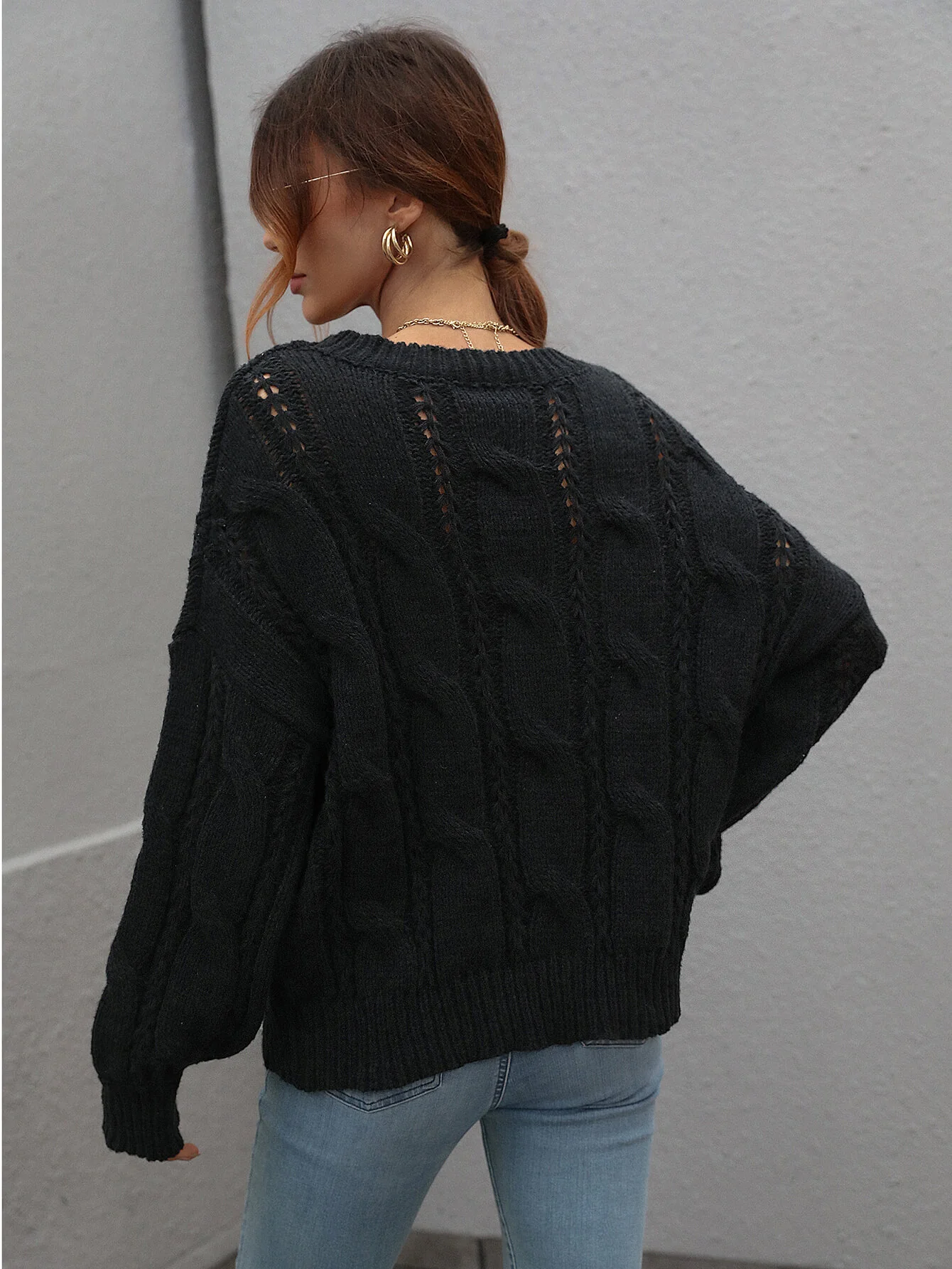 ZINNY KNIT SWEATER - BLACK - Image 5