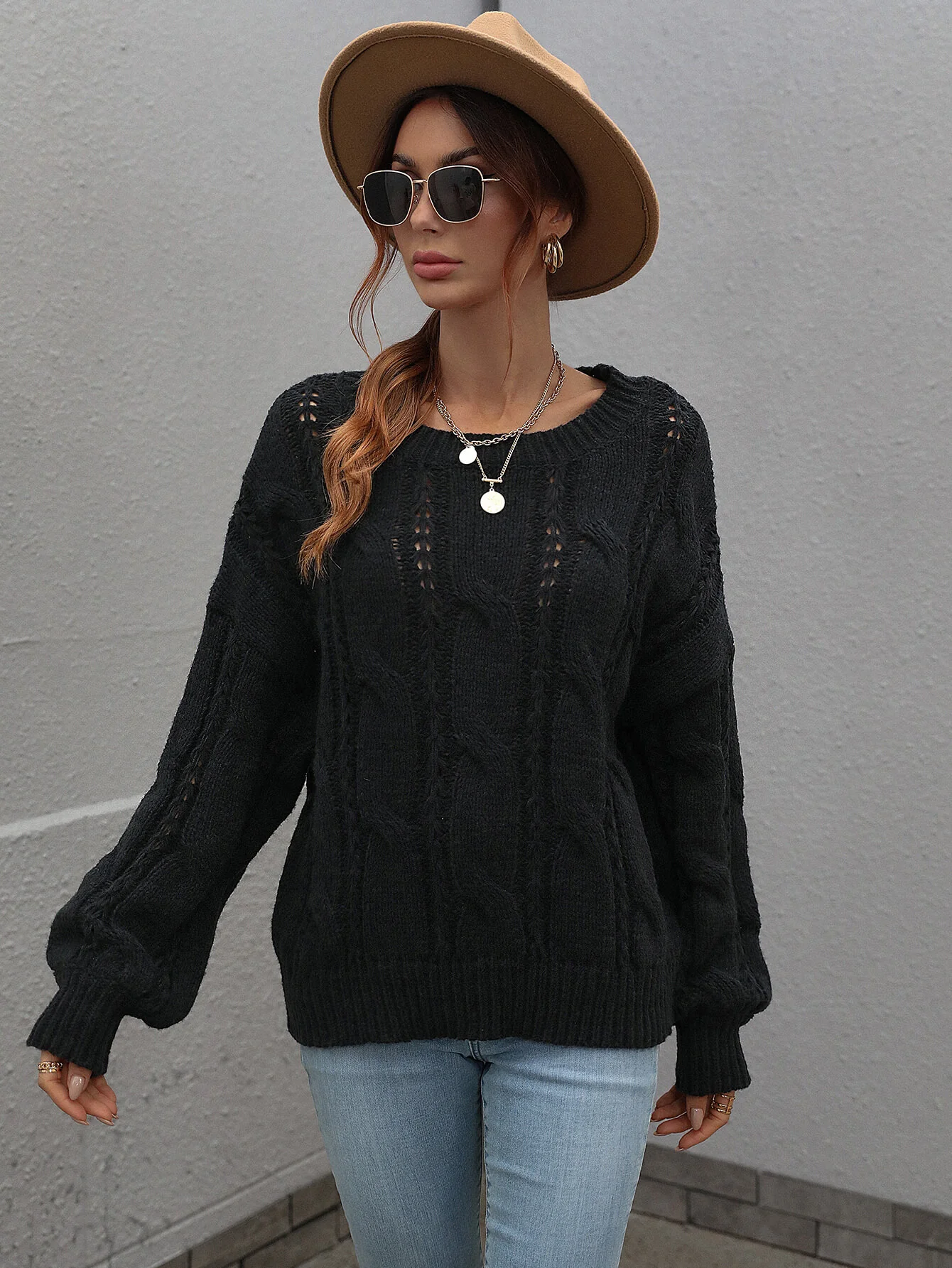ZINNY KNIT SWEATER - BLACK - Image 6