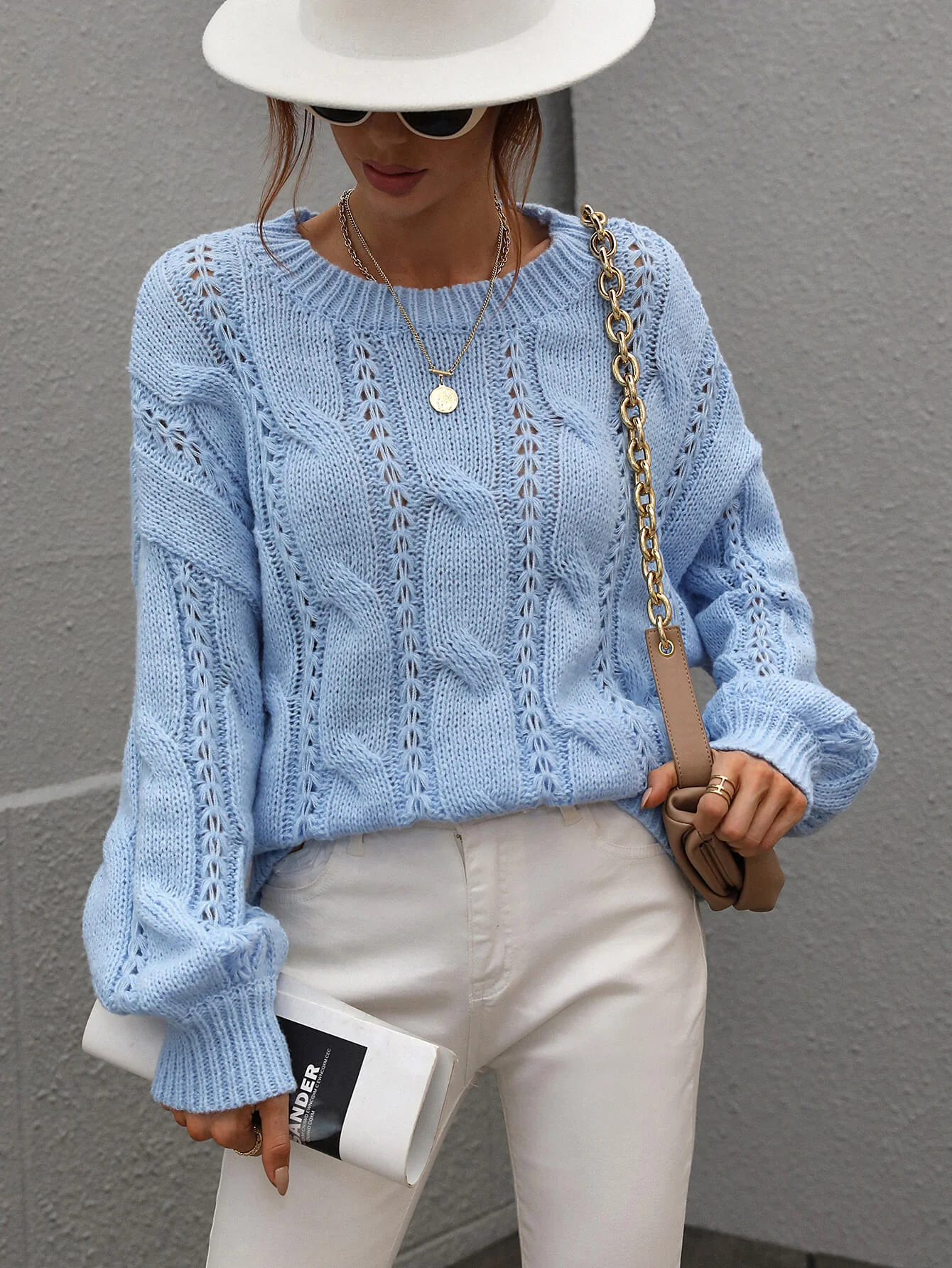 ZINNY KNIT SWEATER - BLUE