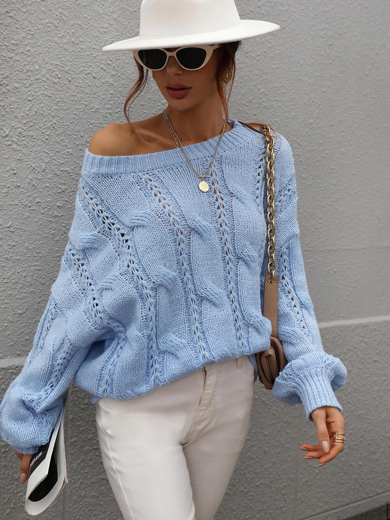 ZINNY KNIT SWEATER - BLUE - Image 4