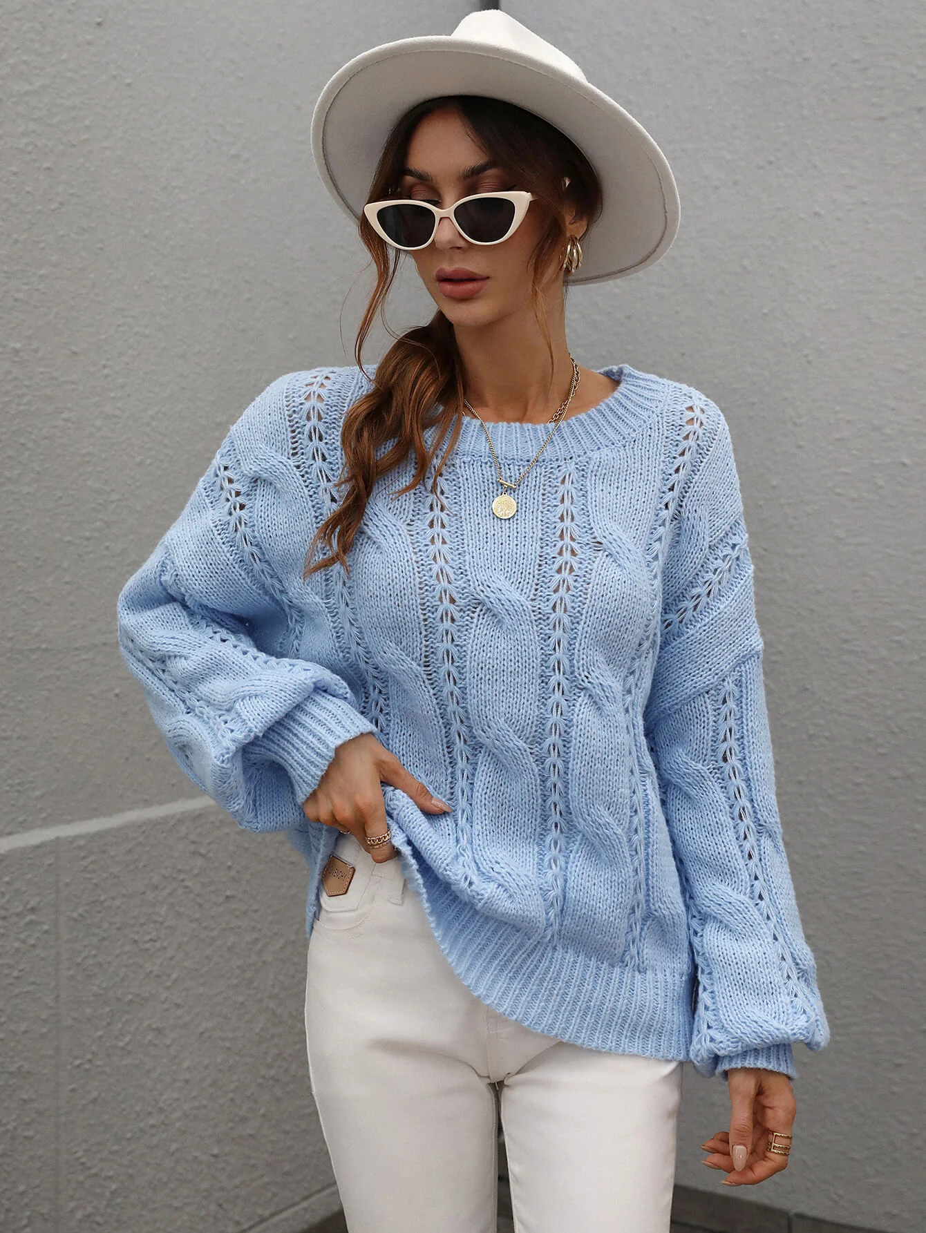 ZINNY KNIT SWEATER - BLUE - Image 6