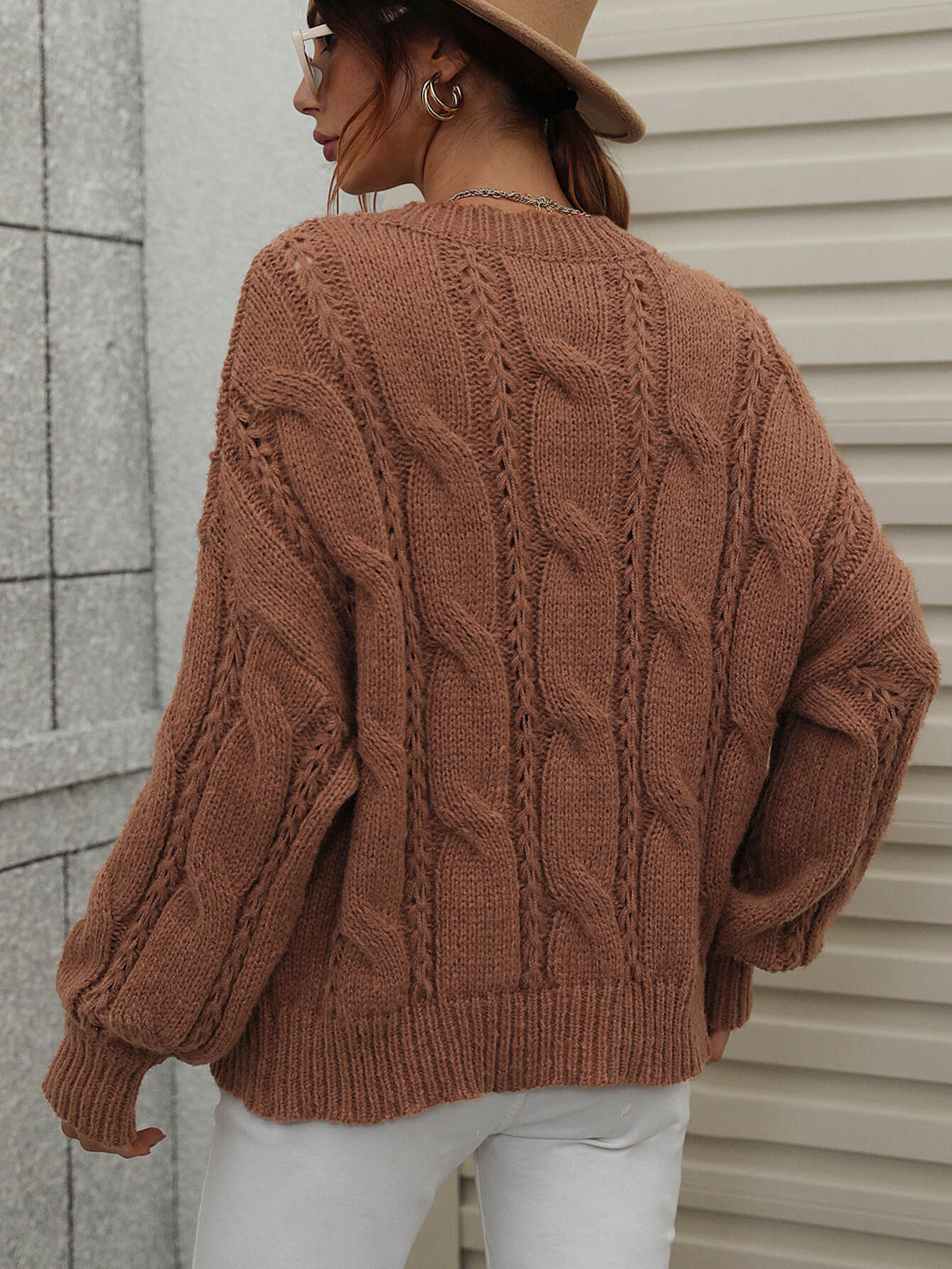ZINNY KNIT SWEATER - BROWN - Image 3