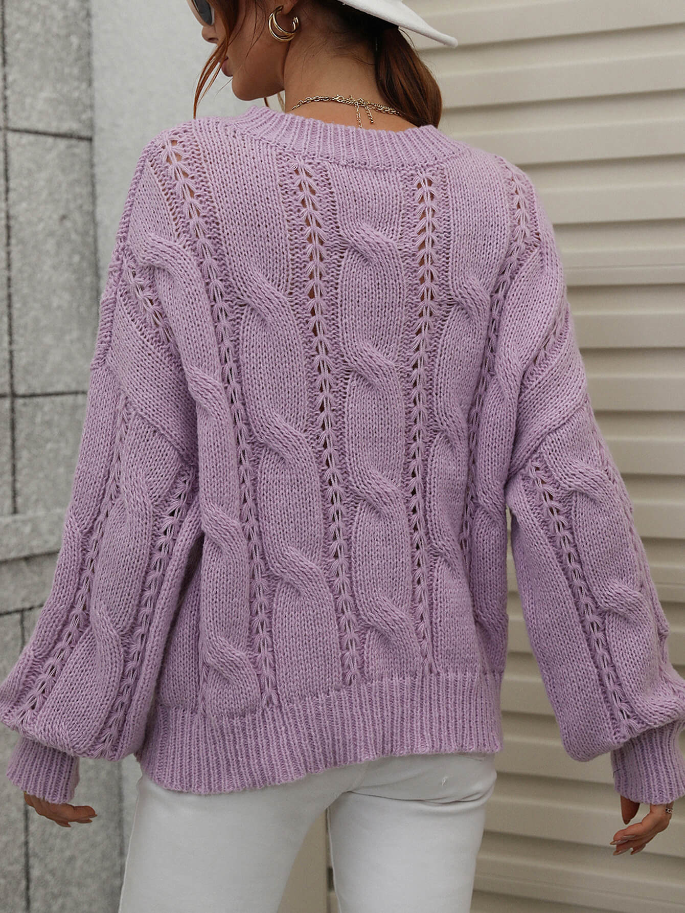 ZINNY KNIT SWEATER - LAVENDER - Image 3