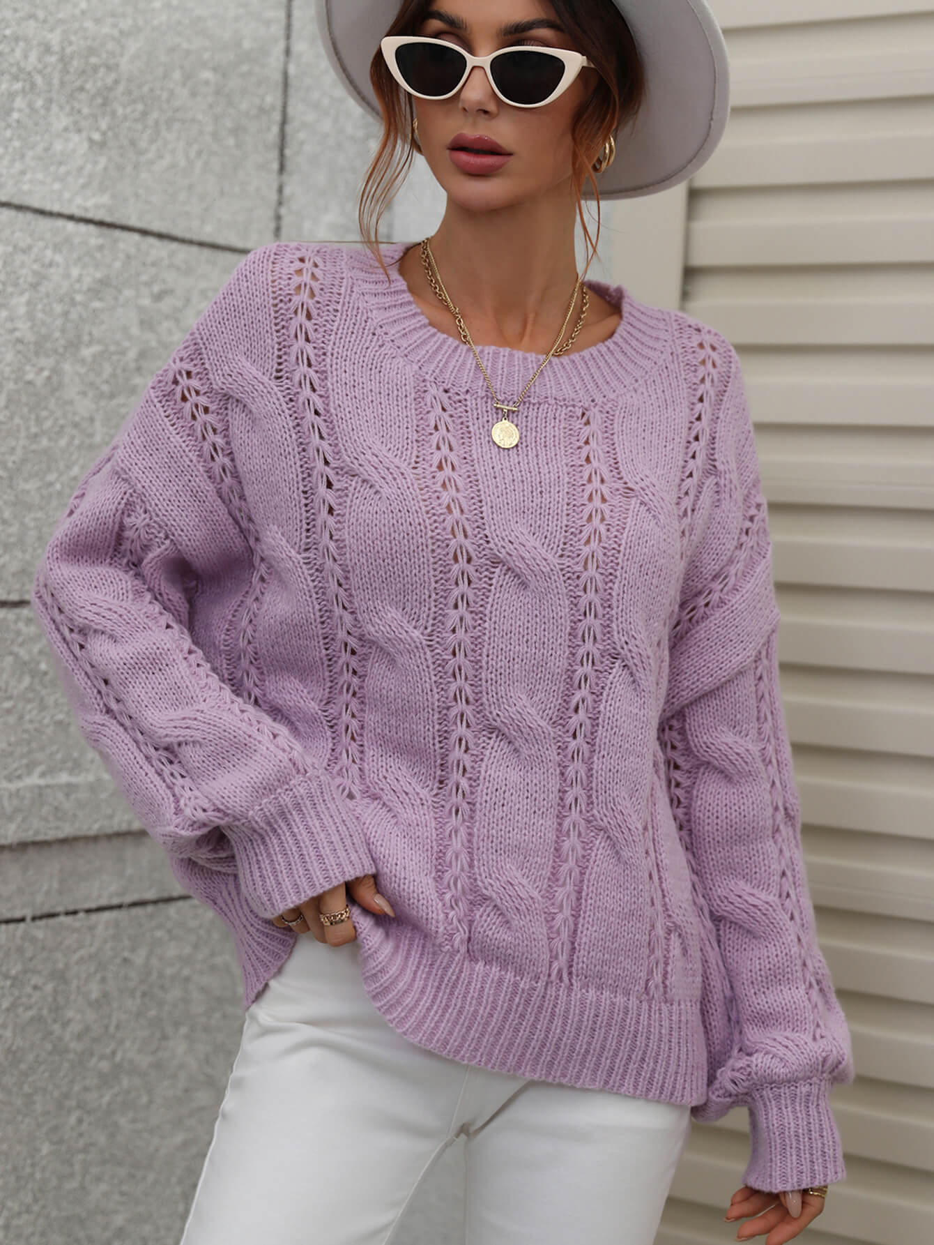 ZINNY KNIT SWEATER - LAVENDER - Image 5