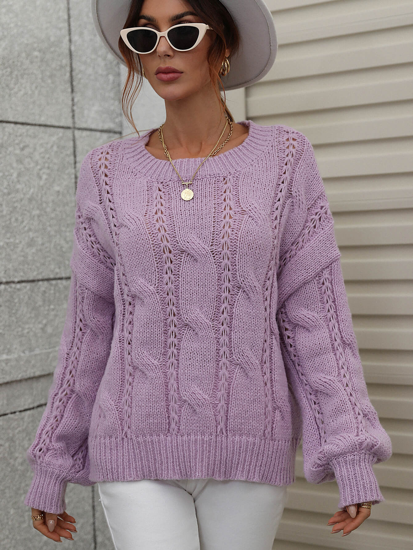 ZINNY KNIT SWEATER - LAVENDER - Image 6